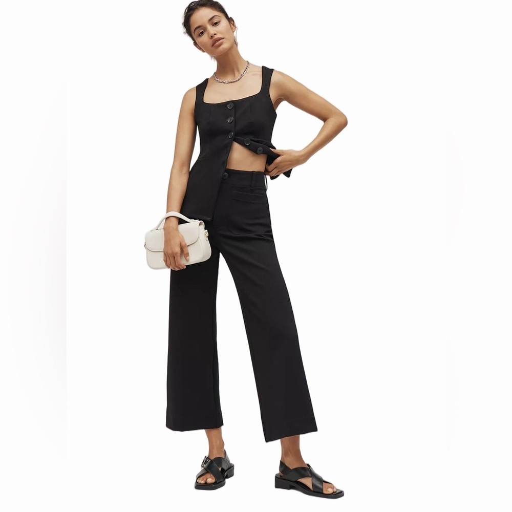 Anthropologie The Colette Knit Crop Wide-Leg Pants by Maeve Size 32